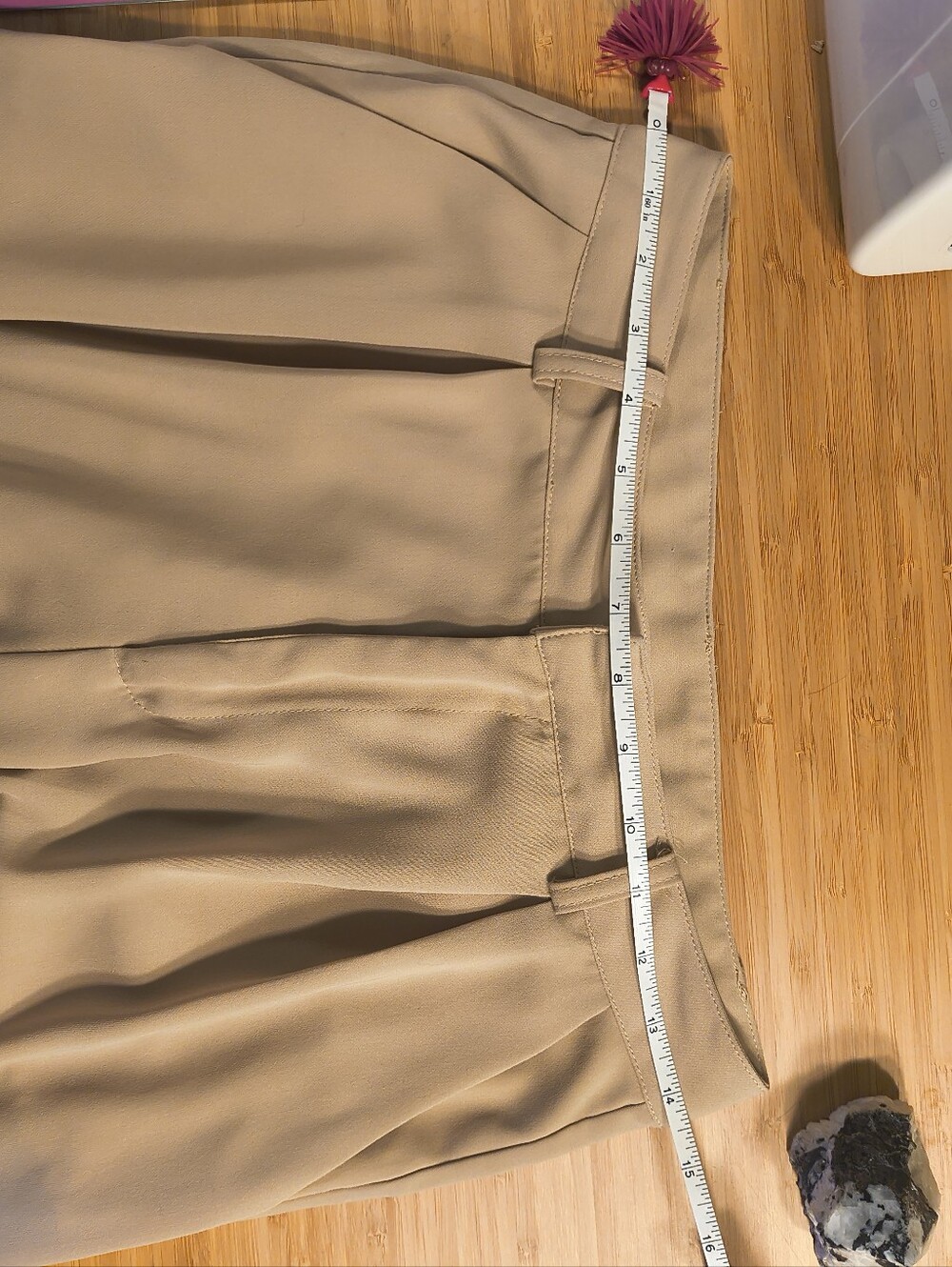 Tronjari Camel Tan High Waisted Pleated Wide Leg Trouser Size S - Picture 8 of 11